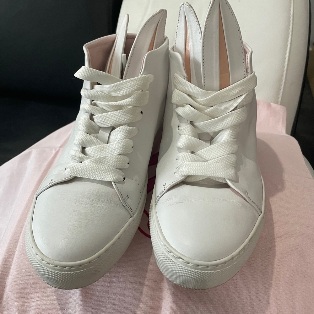 Minna Parikka Leather Bunny Ears High Top Trainers